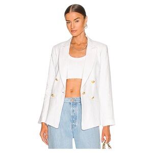 Central Park West Frankie Double Breasted Blazer in White